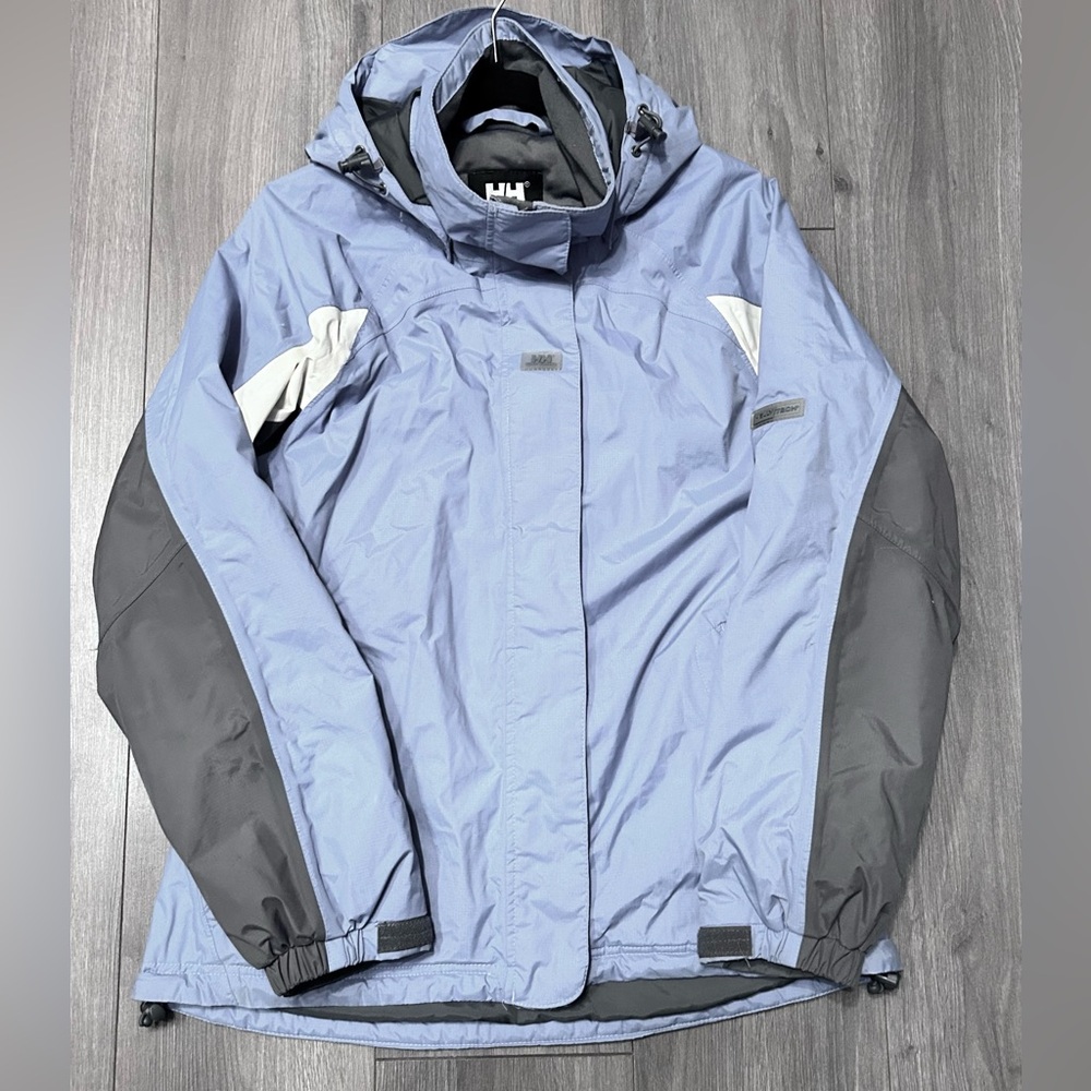 Helly Hansen Women's Light Blue and Dark Gray Ski Jacket